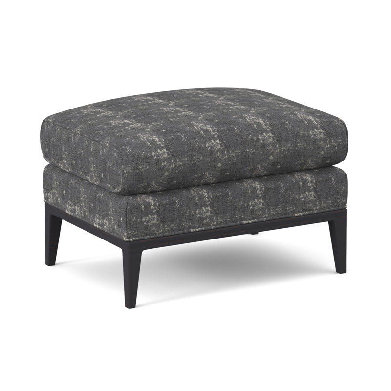 Cooper Ottoman, Venice Linen, Vintage Ebony