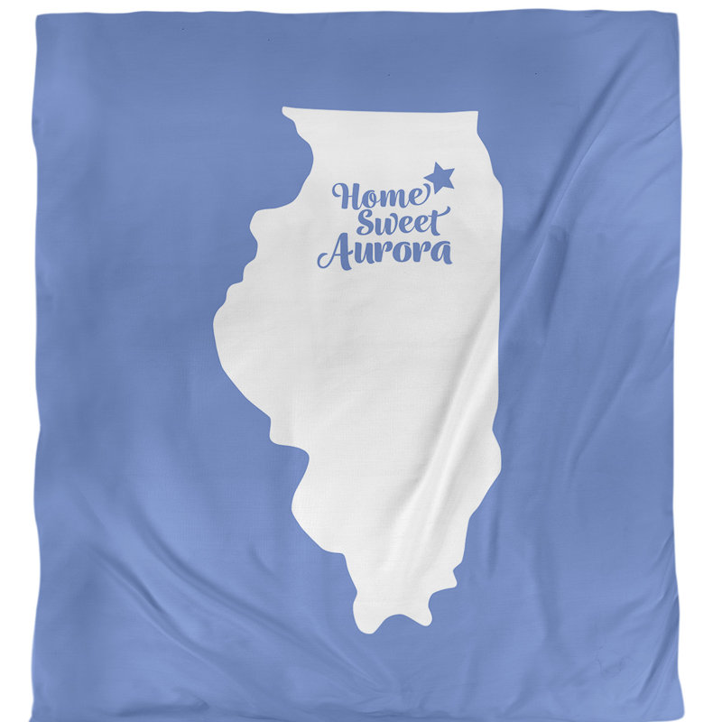 Housse de couette simple aurora Illinois, Housse de couette simple TG, Bleu, Polyester brossé