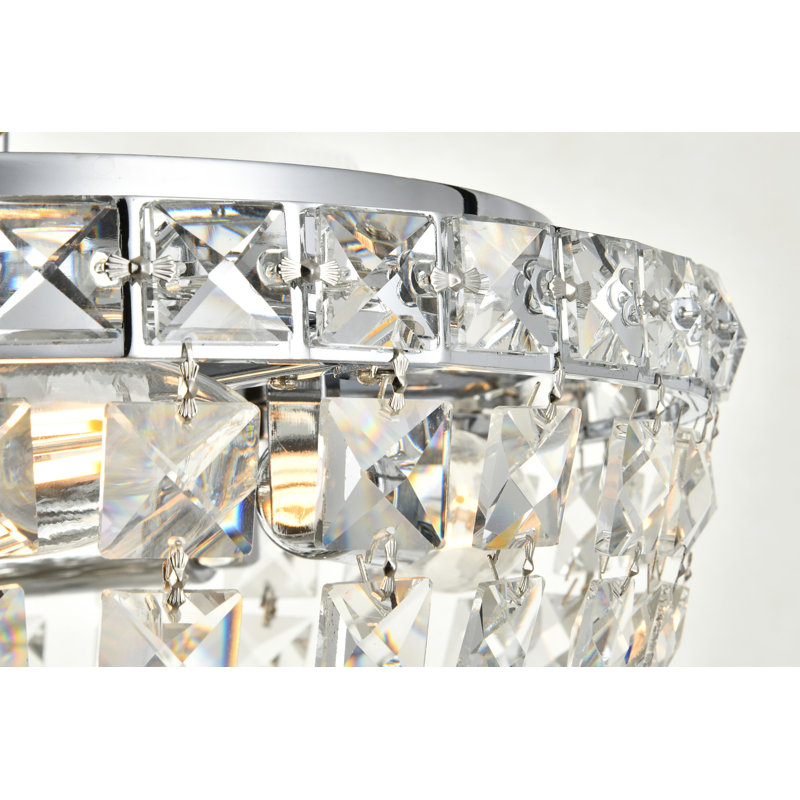 Stinnett 4 - Light Dimmable Urn / Bowl Chandelier, Chrome, Chrome / Royal Cut