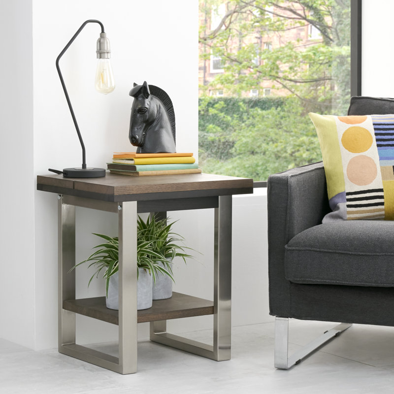 Bettye Solid Wood Sled End Table