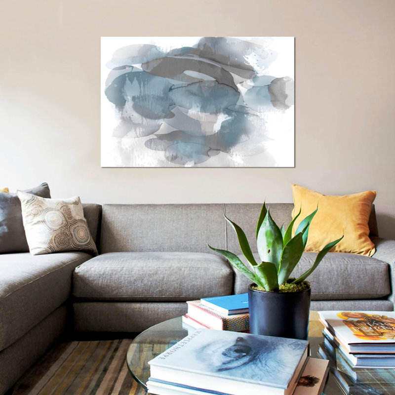 " Flow I " by Kristina Jett, 18" H x 26" W x 1.5" D, Black Framed Canvas, No Mat