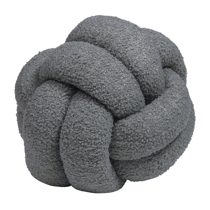 Boucle Knot Novelty Throw Cushion, Charcoal