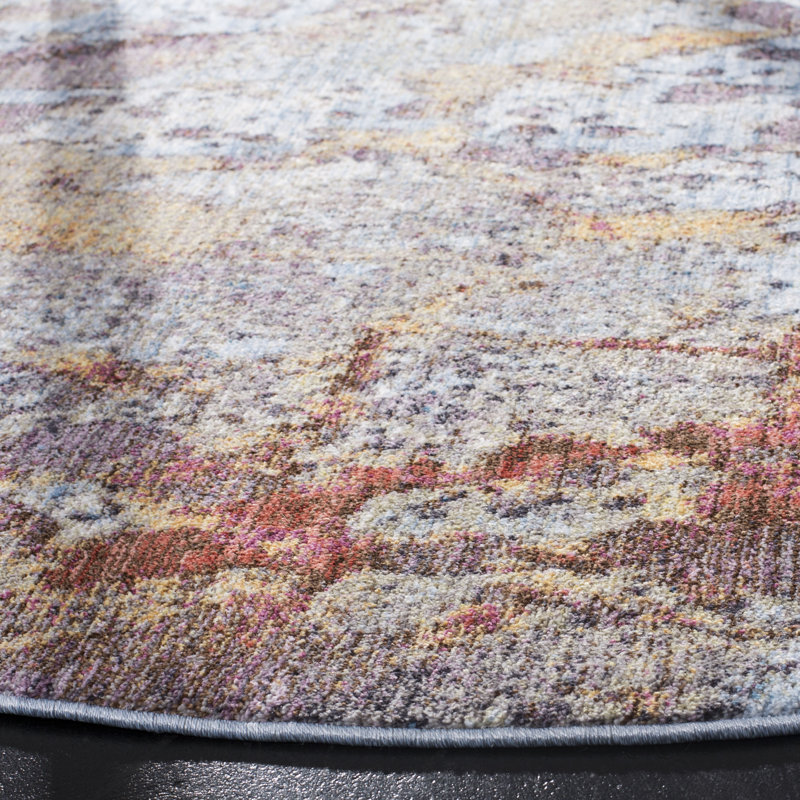 Tapis bleu / rouge Massad, Rond 7 pi