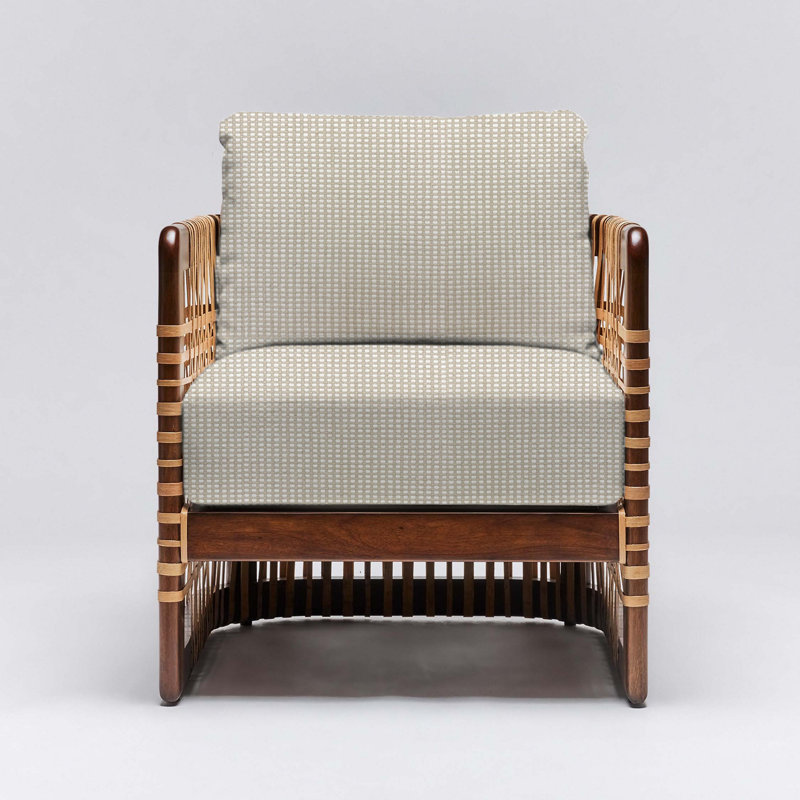 Fauteuil Palms, Châtaignier clair, Tissage crème naturel