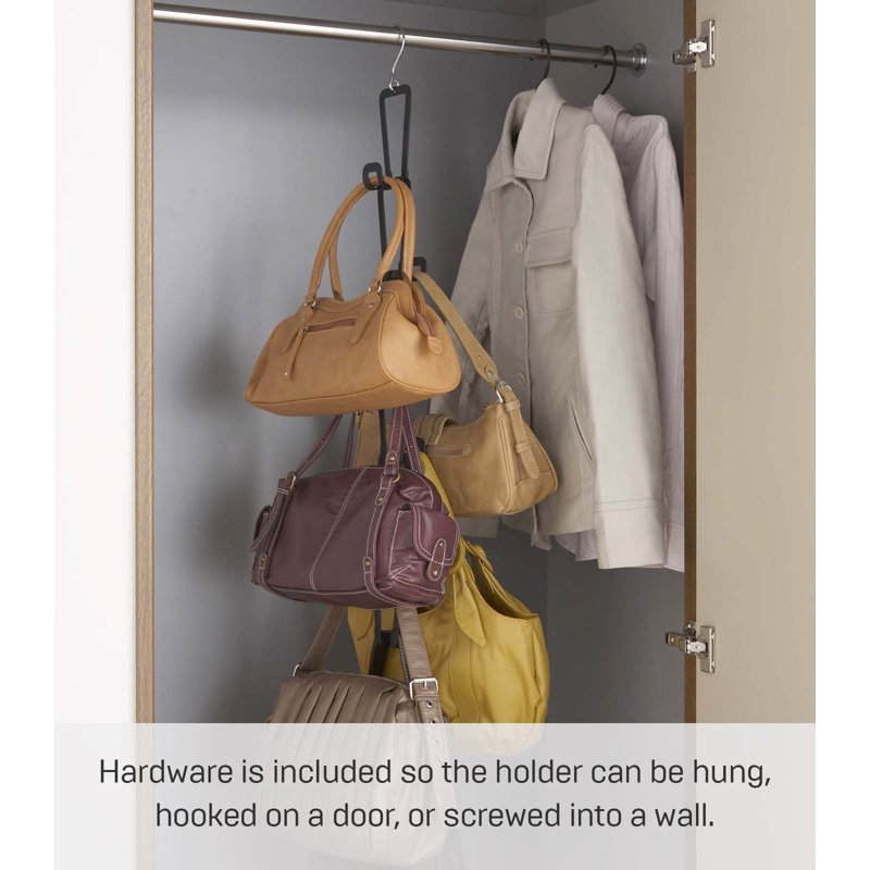 Black Steel Chain Link Bag Holder for Closet and Door