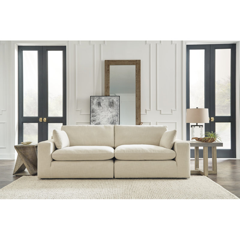 Elyza 102'' Upholstered Sofa, Ivory