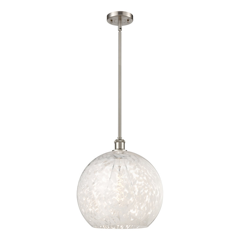 Luminaire suspendu 1 lumière Ballston Mouchette-516-G1216, H 16,63 po x l 13,75 po x P 13,75 po, Nickel satiné brossé