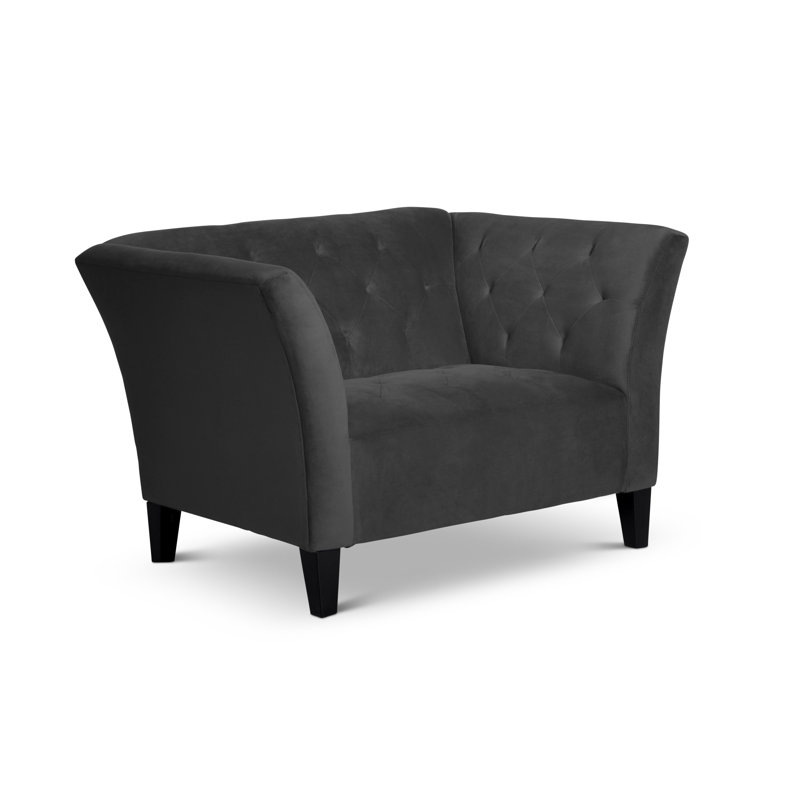 Carruth Upholstered Armchair, Bella Asphalt Performance Velvet