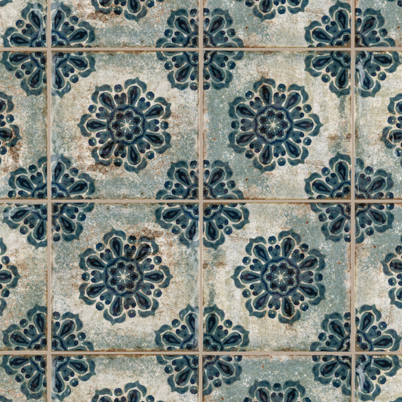 Livorno Decor 8" x 8" Ceramic Patterned Wall Tile
