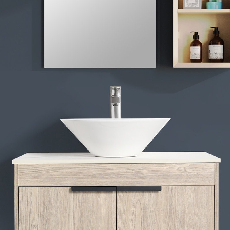 Lavabo vasque en céramique 16,7 po Topcraft