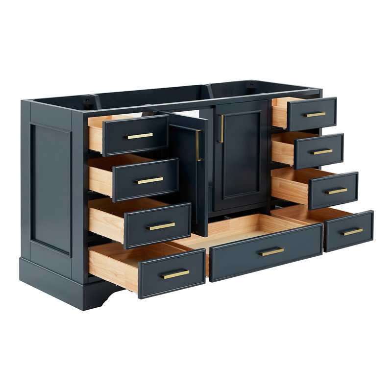 Stafford 60.75'' W Single Bathroom Vanity Base, Midnight Blue