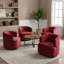 Fauteuil demi-tonneau pivotant rembourré Tybias