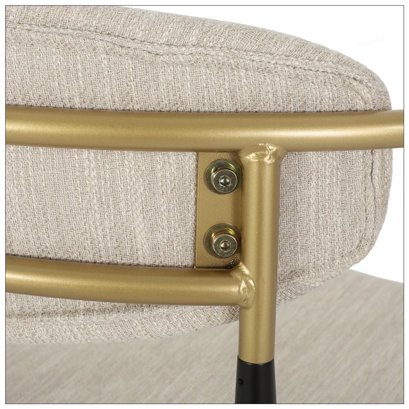 Tabourets de bar en tissu avec pieds en métal, ensemble de 2