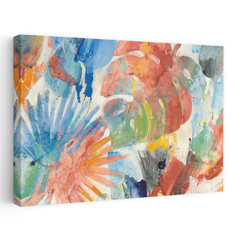 Palmier abstrait culture lumineuse abstrait tropical noir bleu fronde vert, H 24 po x l 16 po