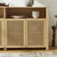 Buffet de 63 po en buffet avec rangement, crédence de bar à vin rétro, grande console média pour le salon / le vestibule / la cuisine-1030670282