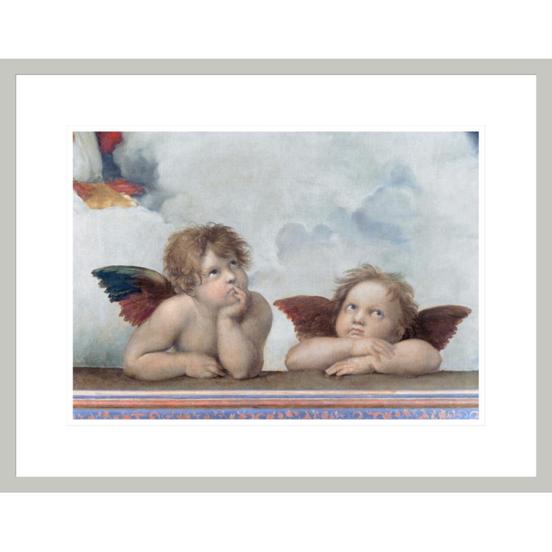 Putti de la Madone Sixtine par Raphael, H 17,1 po x l 21,75 po