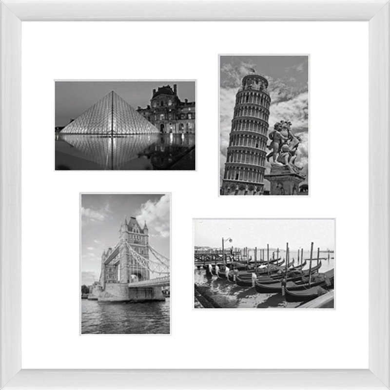 Addalie Wood Picture Frame with Mat, Glossy White