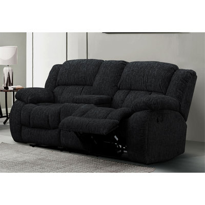 Stonic Ebony Console Reclining Loveseat