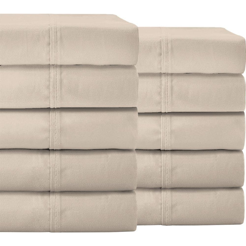 Microfiber Sheet Set, Split King Set + 20 Fitted Sheet + 20 Pillowcases, Sand