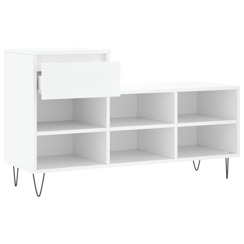 6 Pair Shoe Storage Cabinet, White