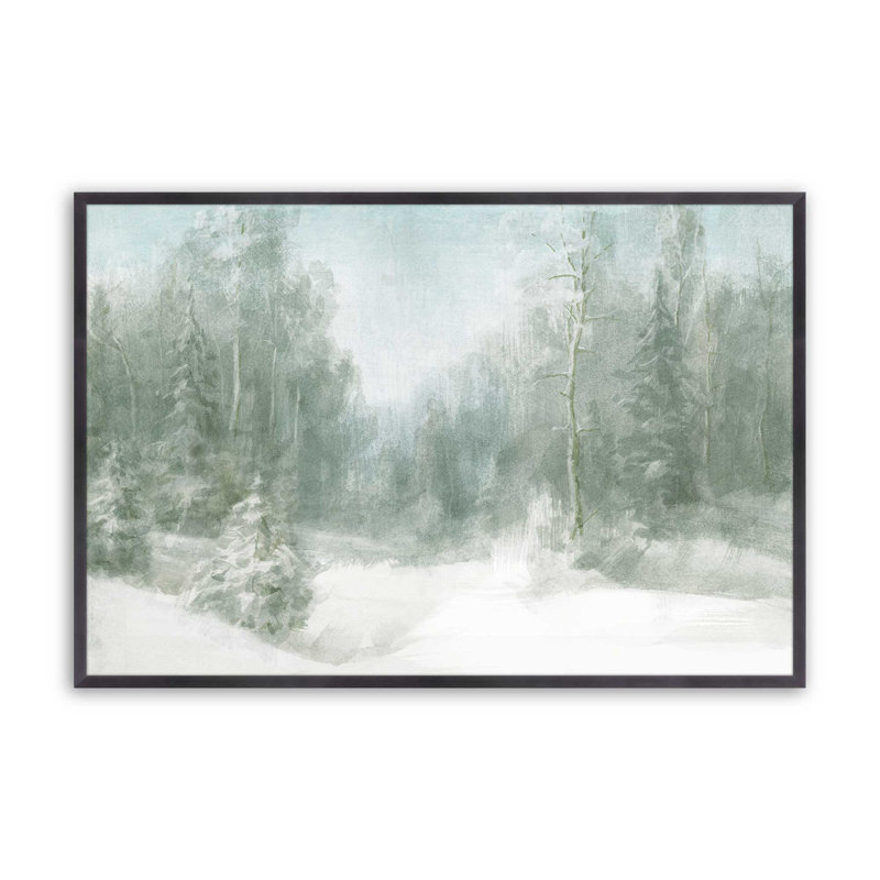 Imprimé paisible forêt givrée, Cadre en zinc patiné, H 12,25 po x l 15,25 po