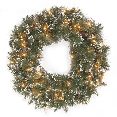 Norwood Fir 24'' Faux Spruce Lighted Wreath & Reviews