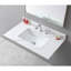Dessus de meuble-lavabo de 37 po en pierre frittée dorée, lavabo rectangulaire encastré en céramique, 3 trous de robinet et dosseret inclus 37 po avec et