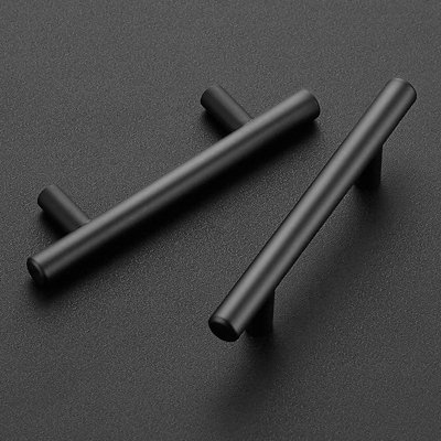 Paquet de 30 poignées d'armoire de cuisine de 5 pouces avec trou central de 3 pouces et poignées de tiroir de cuisine en acier inoxydable noir mat