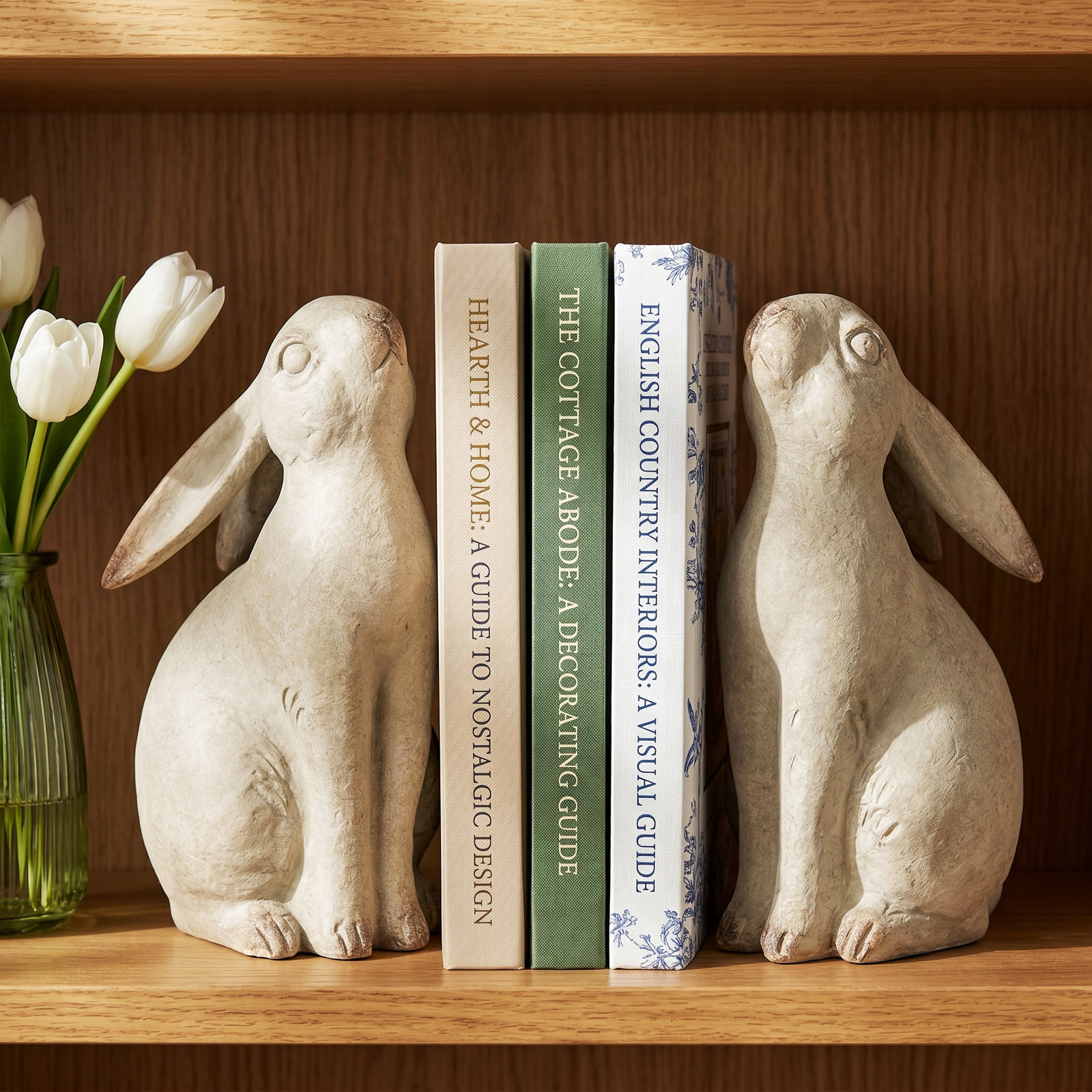 Bunny Decorative Bookends, Brown