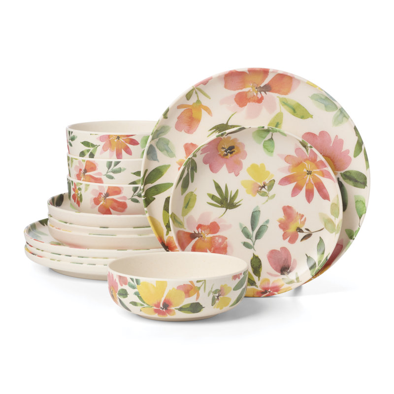Service de table 12 pièces Oneida 24 Seven Melamine Floral