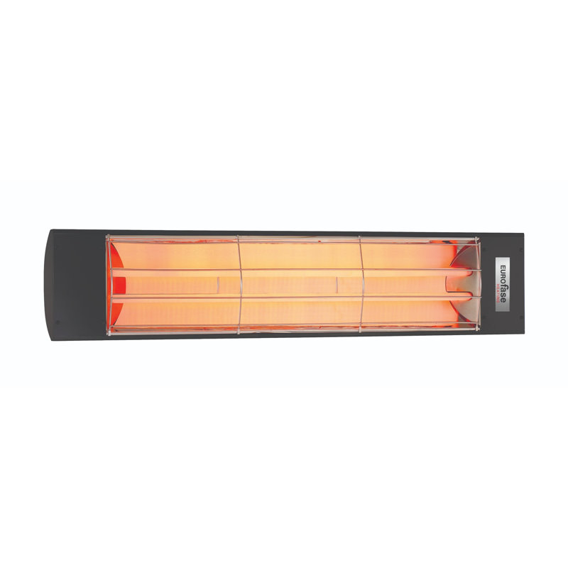 Chauffage de terrasse électrique de qualité marine, double élément, 99 cm (39 pouces), 5 000 W, 480 V, noir