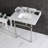 Kingston Brass Pemberton 30-Inch Carrara Marble Console Sink with Brass Legs (8-Inch, 3-Hole)-72887941