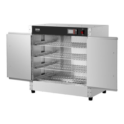 Hot Box Food Warmer, 4-Tier Concession Warmer With Water Tray, 4 Pans, Double-Door And Adjustable Shelves, Stainless Steel Food Warmer Cabinet, Ideal For Storing Pizza, Chicken, Restaurant