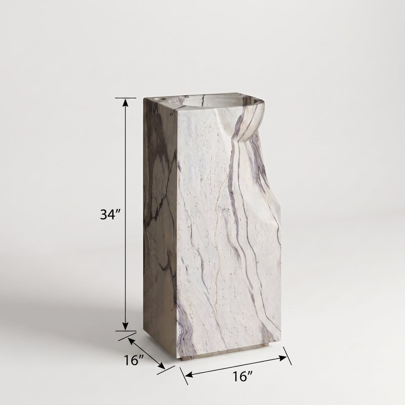 16'' Freestanding Solid Surface Pedestal Bathroom Sink