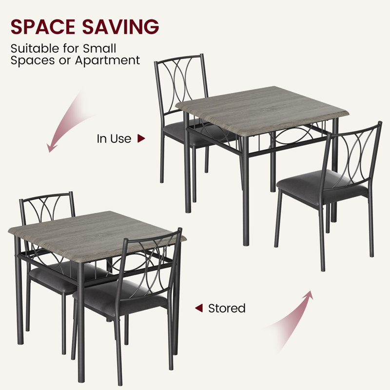 Dining Table Set for 2, Gray