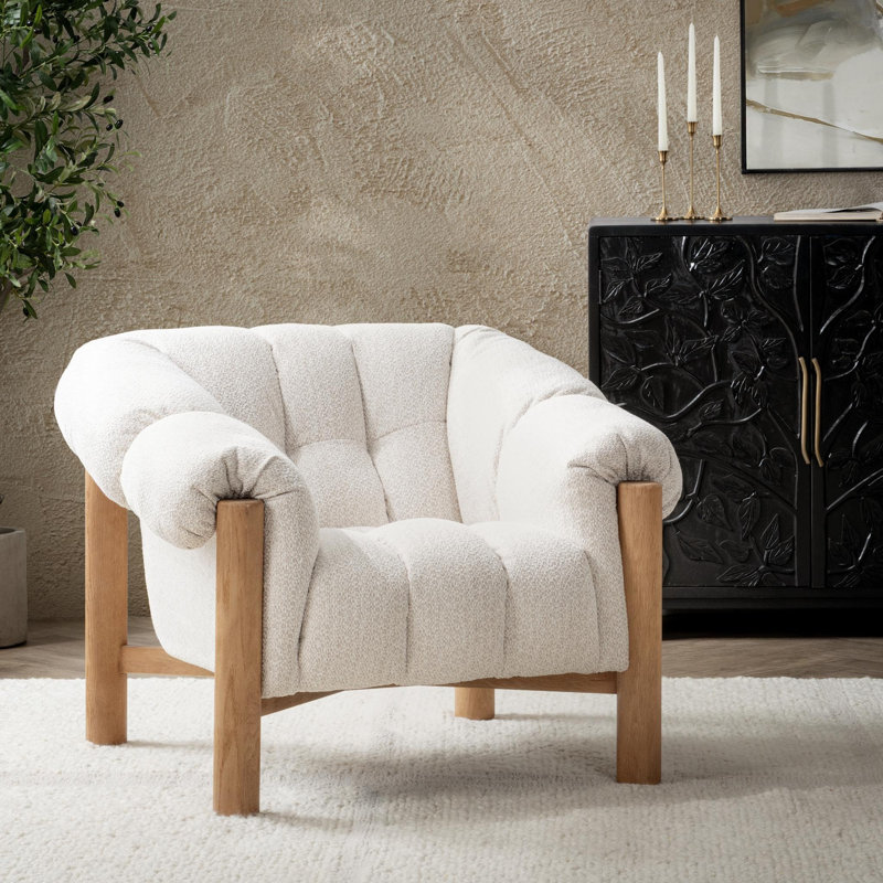 Fauteuil d'appoint rembourré Marquis, Crème