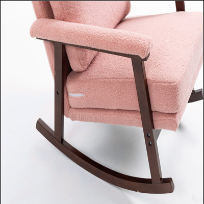 Chaise d'appoint Mid-Century moderne, chaise berçante avec structure en bois, chaises de salon rembourrées, fauteuil de lecture pour véranda de chambre à coucher