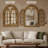 Solid Wood Arched Window Mirror With Opening Doors – Farmhouse Wall Mirror For Bathroom Vanity, Rustic Decorative Mirror-615536630-615536629