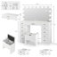 Coiffeuse avec miroir et lumières, coiffeuse avec 2 haut-parleurs Bluetooth et 11 tiroirs, blanc-1701278023