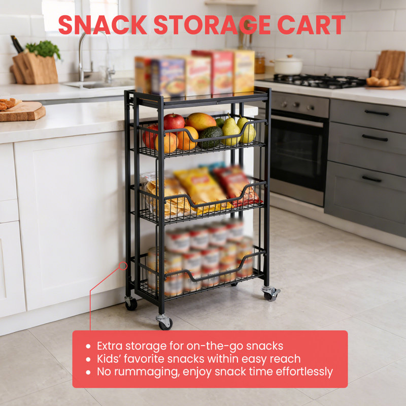 50 cm W Storage Rack, Satin Black