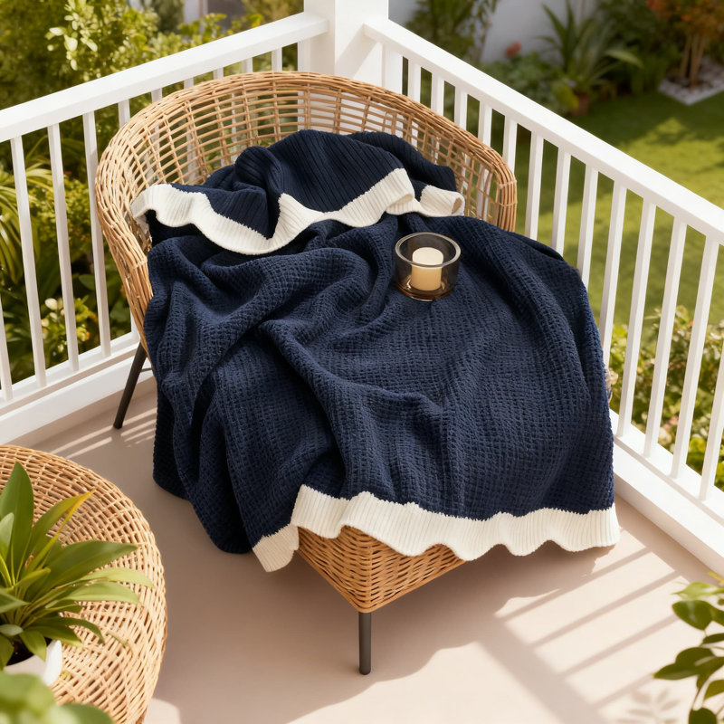 Jeté en chenille en tricot gaufré pour canapé, couverture de canapé décorative ultra douce et confortable, respirante et chaude pour toutes les saisons