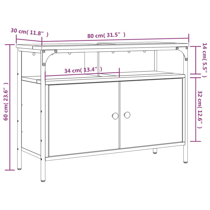Simya Single Bathroom Vanity with Basin, Grey Sonoma