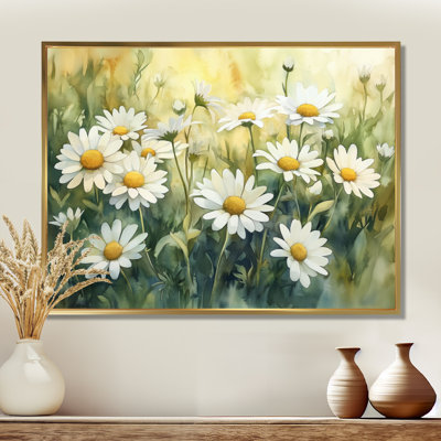 Summer Daisy Glow II - prairie blanche, art mural