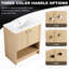 Meuble-lavabo en céramique 30 po, 2 portes à fermeture douce, armoire en contreplaqué - unité de qualité avec lavabo, espace en chêne à fermeture douce-613215004