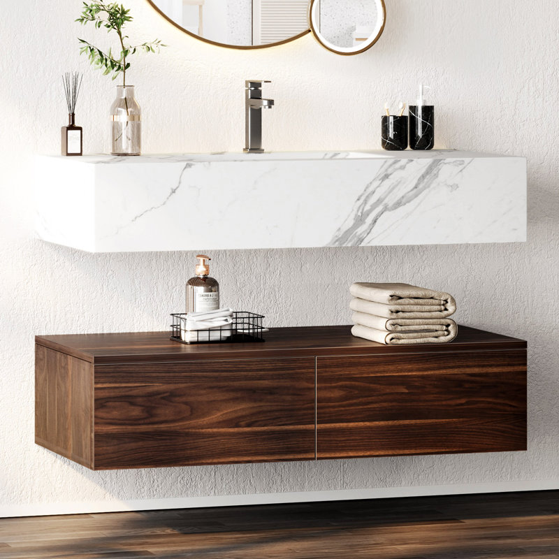 Alivn 39.4'' Single Bathroom Vanity with Stone Top