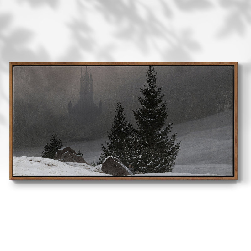 Paysage, série ML MLV-III, toile tendue avec cadre, prête à être accrochée, H 25 po x l 49 po, Noir