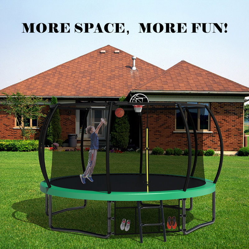 Trampoline pour enfants_108X144X144, Vert