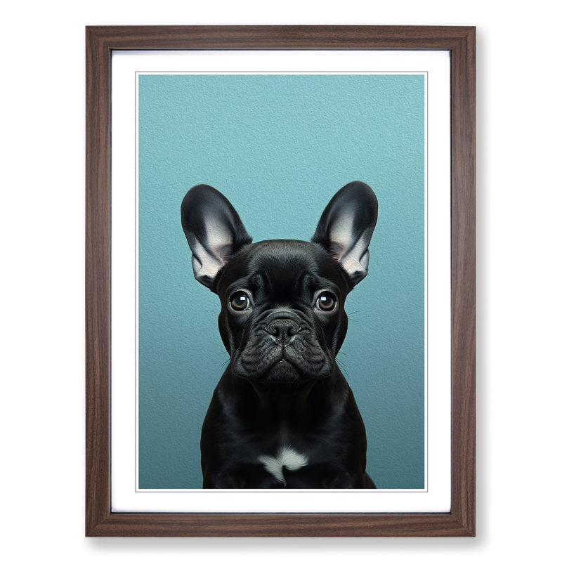 Single Picture Frame Print on Wood, Walnut Framed, 46cm H x 34cm W