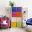 Bacs de rangement Sorbus 11 po - cubes de rangement pliables en tissu avec poignées, paquet de 12 - arc-en-ciel profond-1531593403-1531593405
