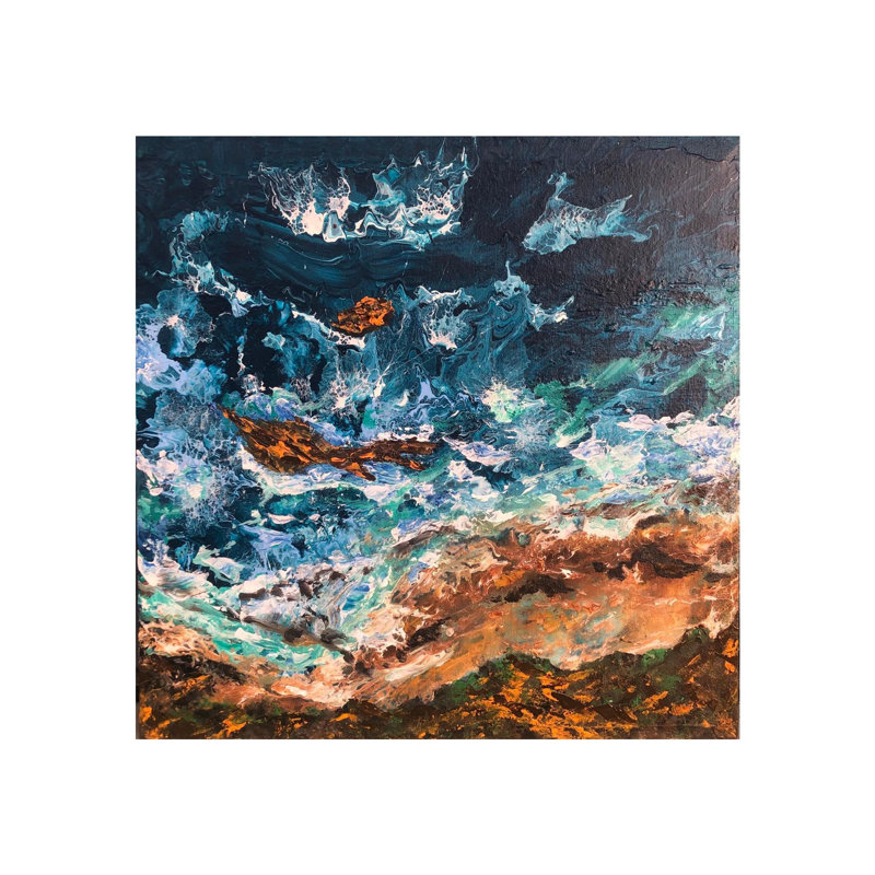Pierres près de la plage | Acrylique sur toile | Par Muhammad Yusuf